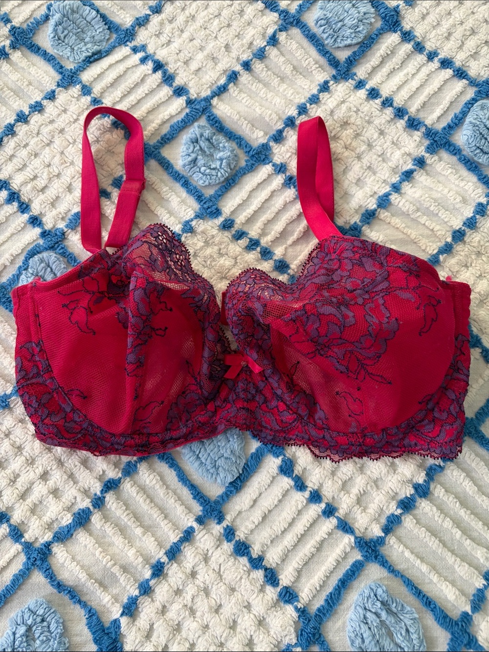 Panache Ana Bra 32F 32G Pink Purple Lace